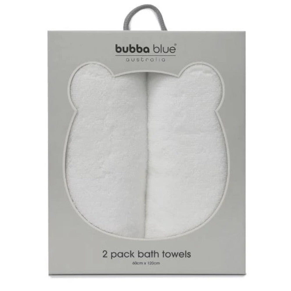 Bubba Blue Baby Bath Towel 2pk - White
