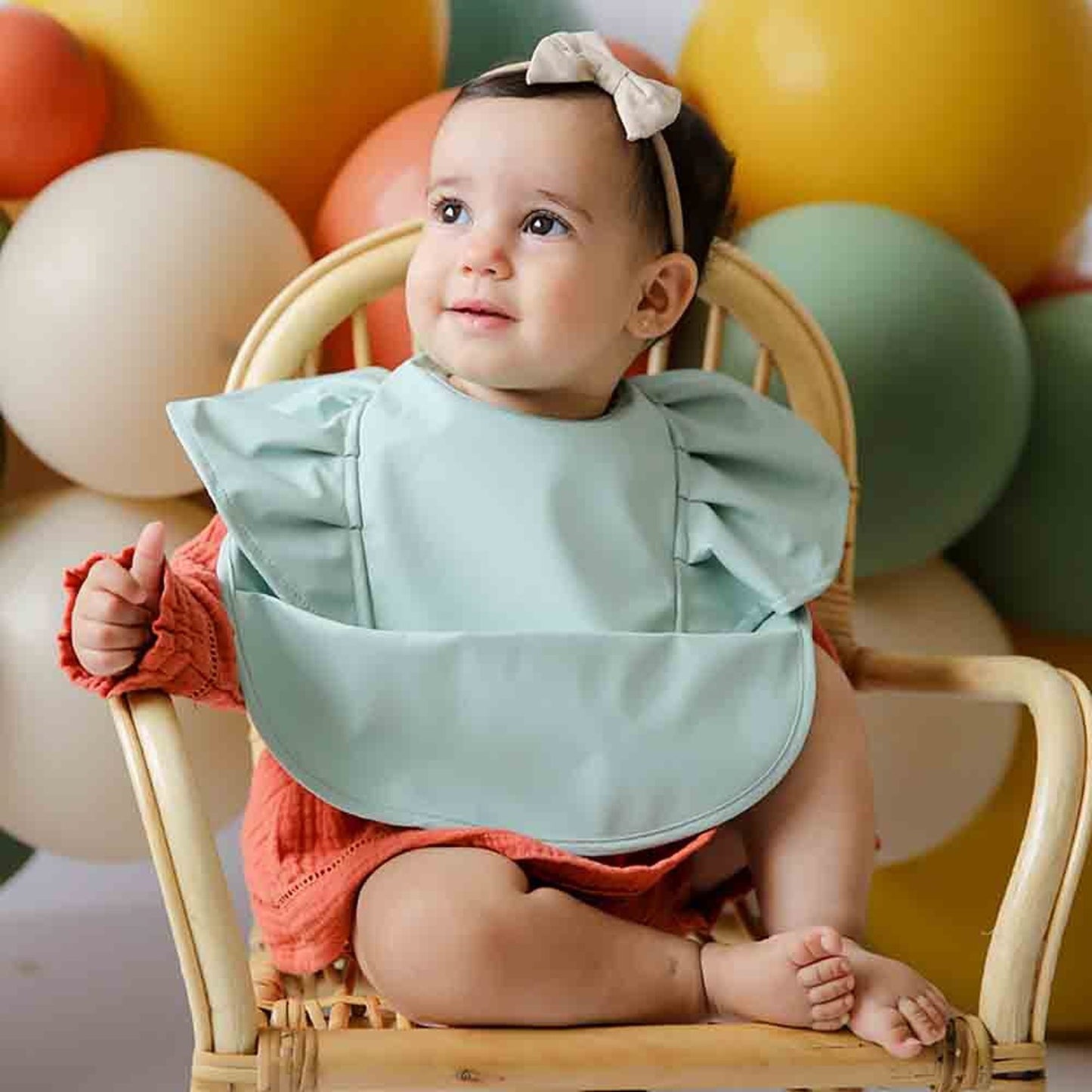 Snuggle Hunny Frill Snuggle Bib - Sage