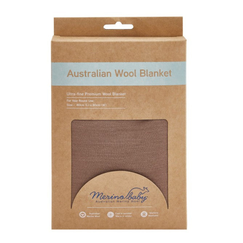 Merino Baby Premium Wool Blanket - Brown Marle