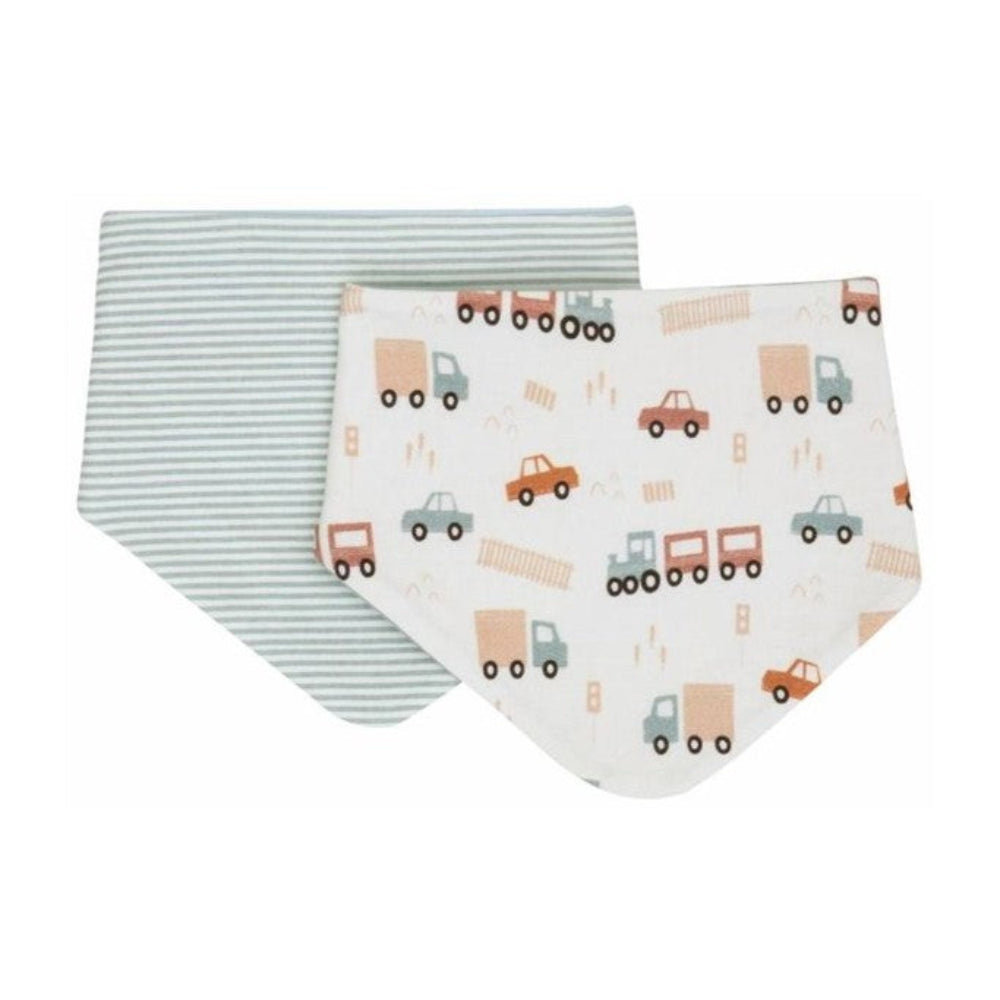 All4Ella Reversible Bandana Bibs - 2 pk - Blue Trucks