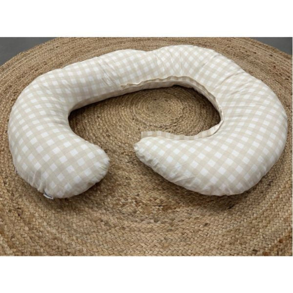 Baby Studio Body Pillow - Gingham Beige