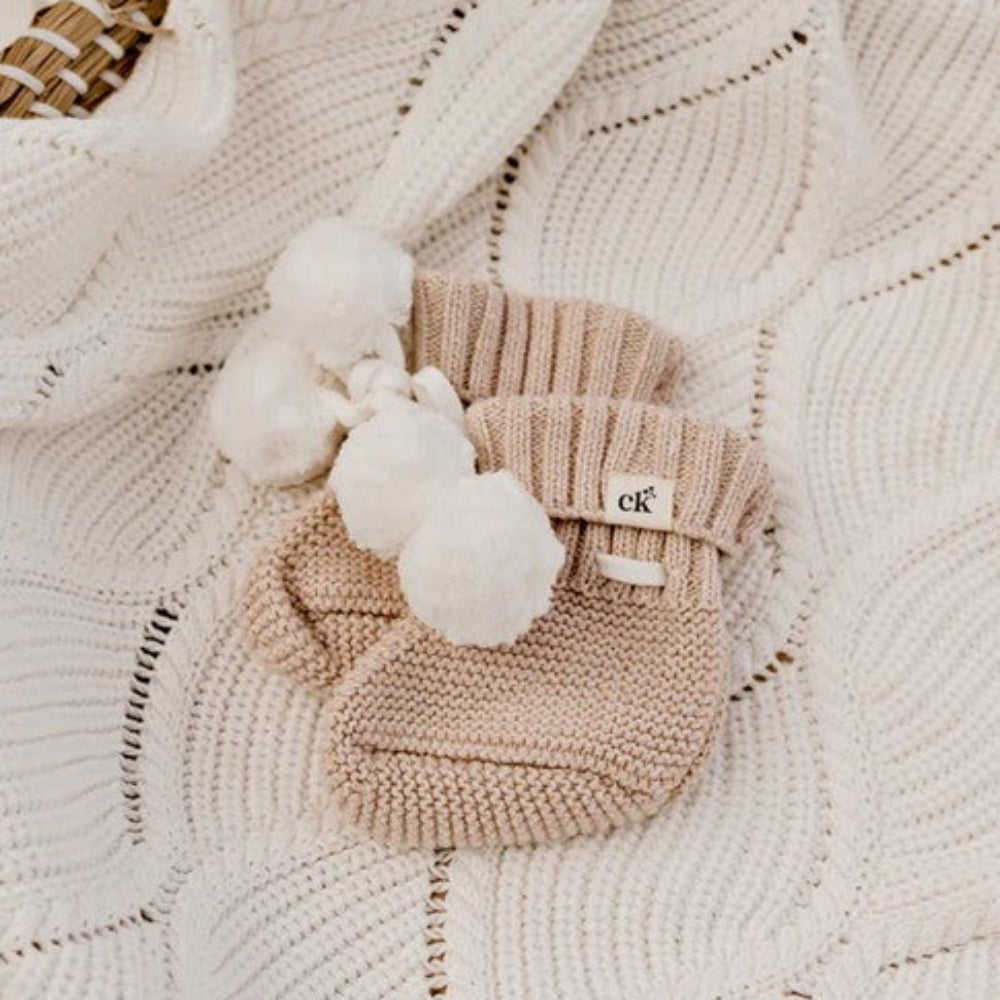 Confetti Kidz Knit Booties - Biscotti - 0-6 m