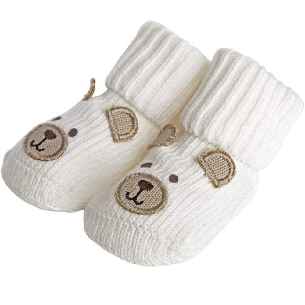 Playette Novelty Bootie Socks Cream 0-6 mths