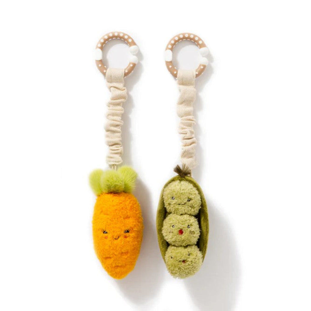 Living Textiles Stroller Toy 2pk Mini Market - Carrot /Green Peas