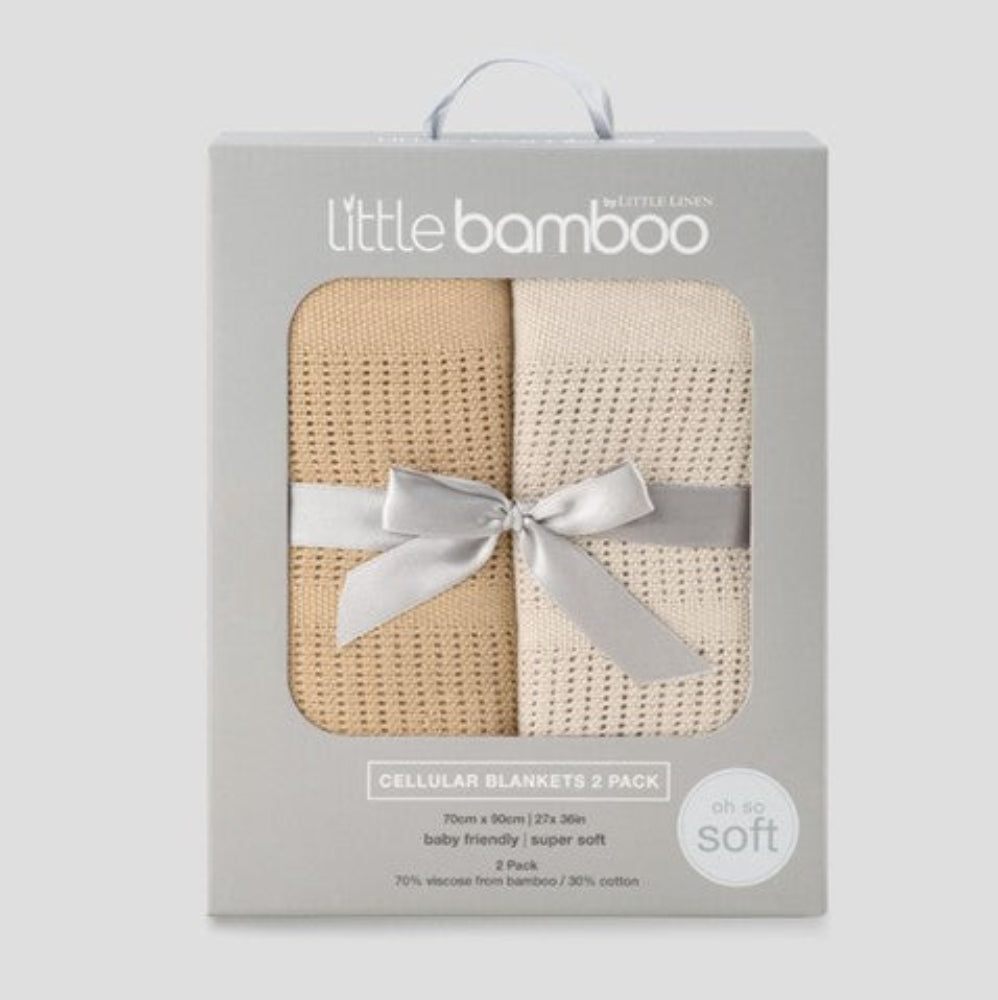 Little Bamboo Cellular Blanket 2 pk - Iced Coffee