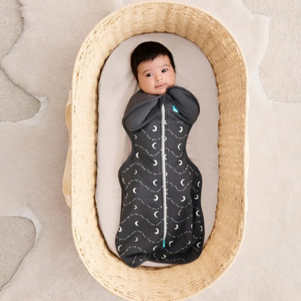 Love To Dream Swaddle Up 1.5 Tog - Charcoal Moon and Back
