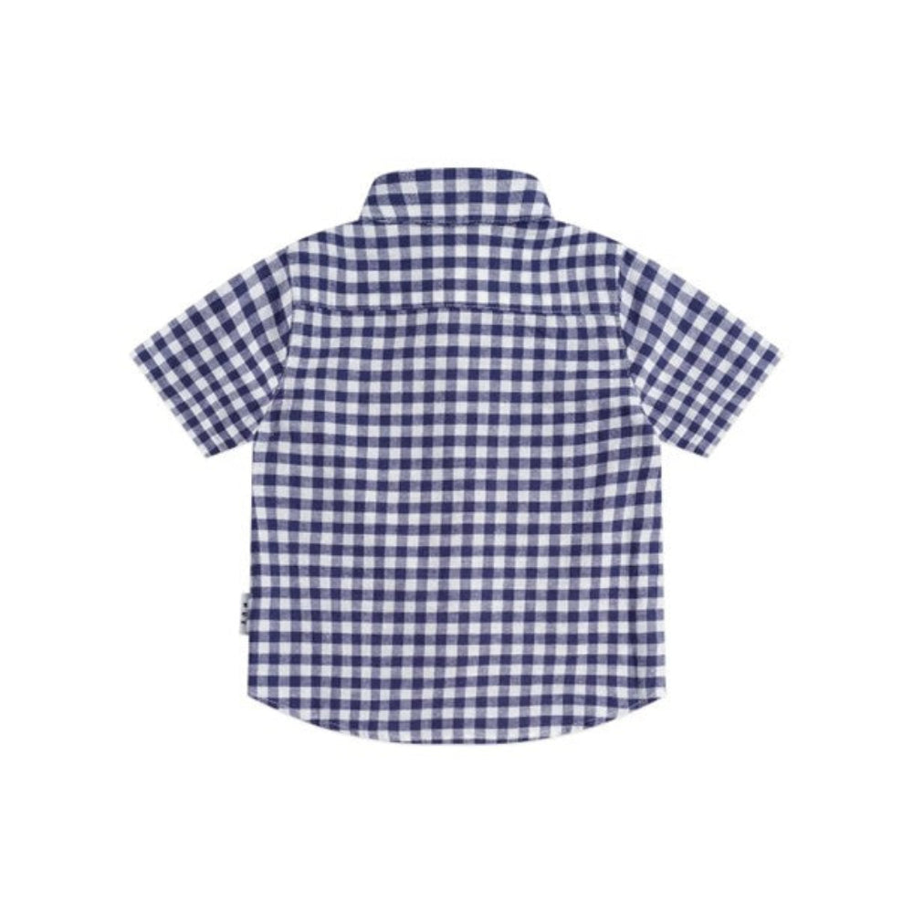 Huxbaby Huxbear Button Up Blue Check Shirt