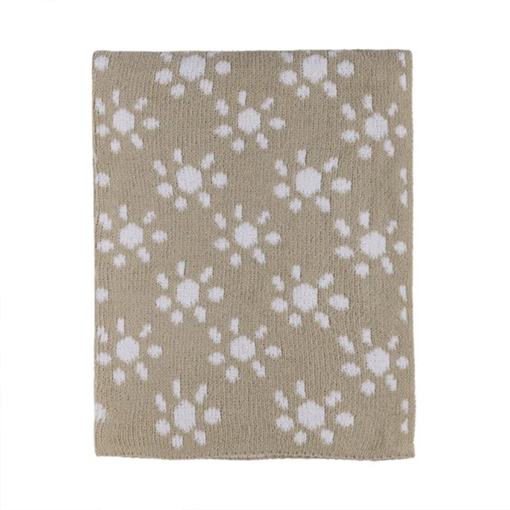Living Textiles Chenille Pram Blanket - Sunflower Taupe