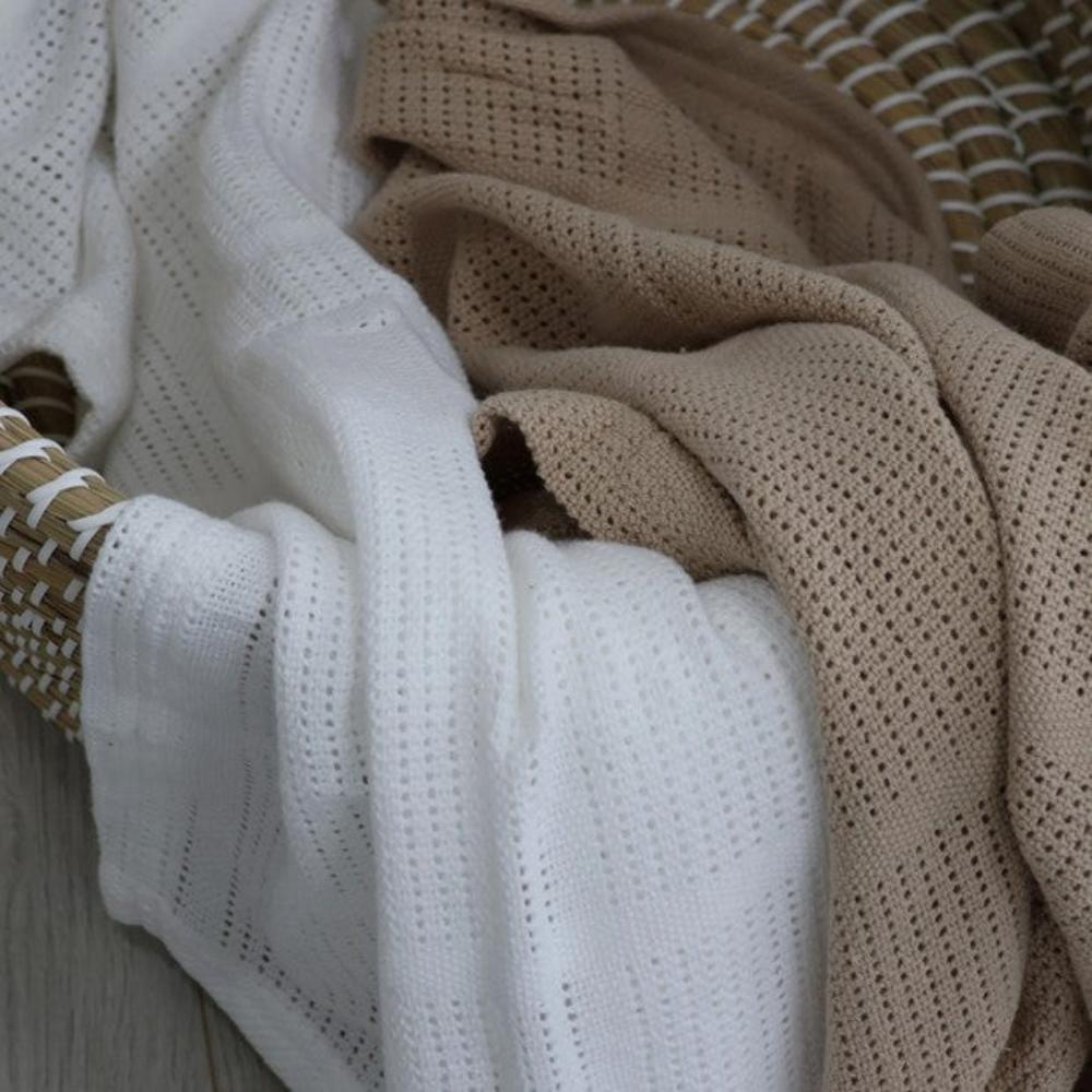 Bubba Blue Organic Cotton 2pk Cellular Blankets - Chestnut