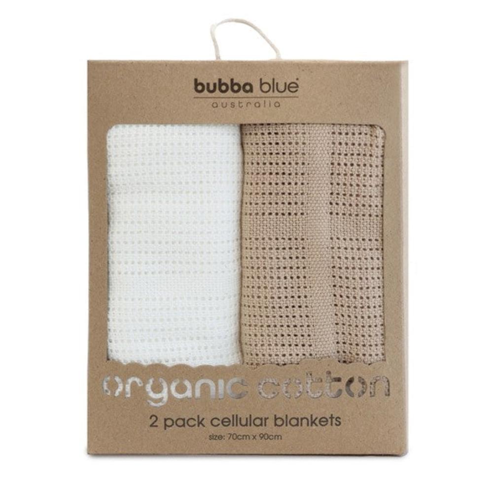 Bubba Blue Organic Cotton 2pk Cellular Blankets - Chestnut