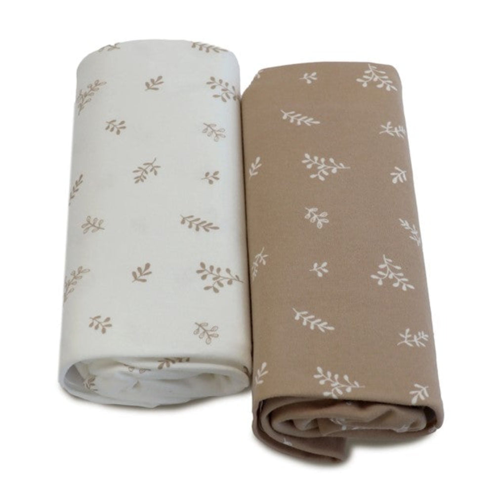 Bubba Blue Organic Cotton 2pk Co Sleeper Fitted Sheets - Chestnut