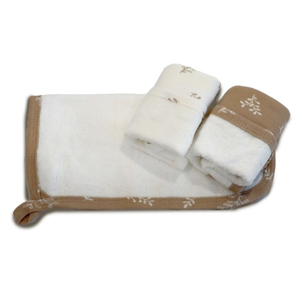 Bubba Blue Organic Cotton 3pk Wash Cloths - Chestnut