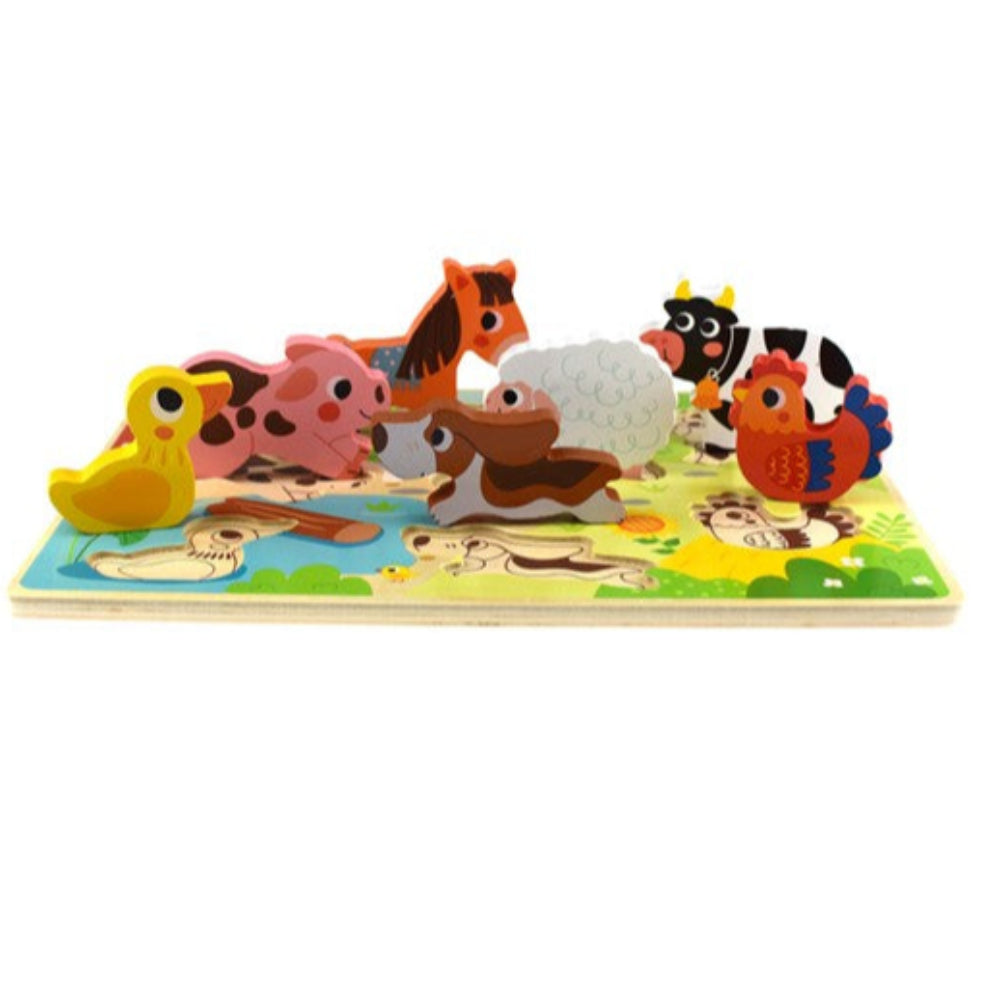 Tooky Toy Chunky Wooden Puzzle - Farm