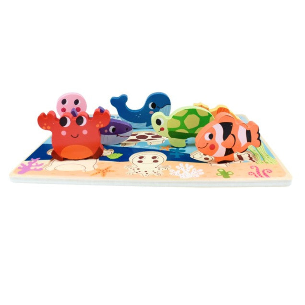 Tooky Toy Chunky Wooden Puzzle - Marine