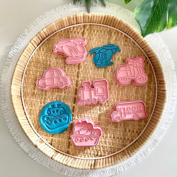 Wild Dough Playdough Stamper and Cutter Set - Transport