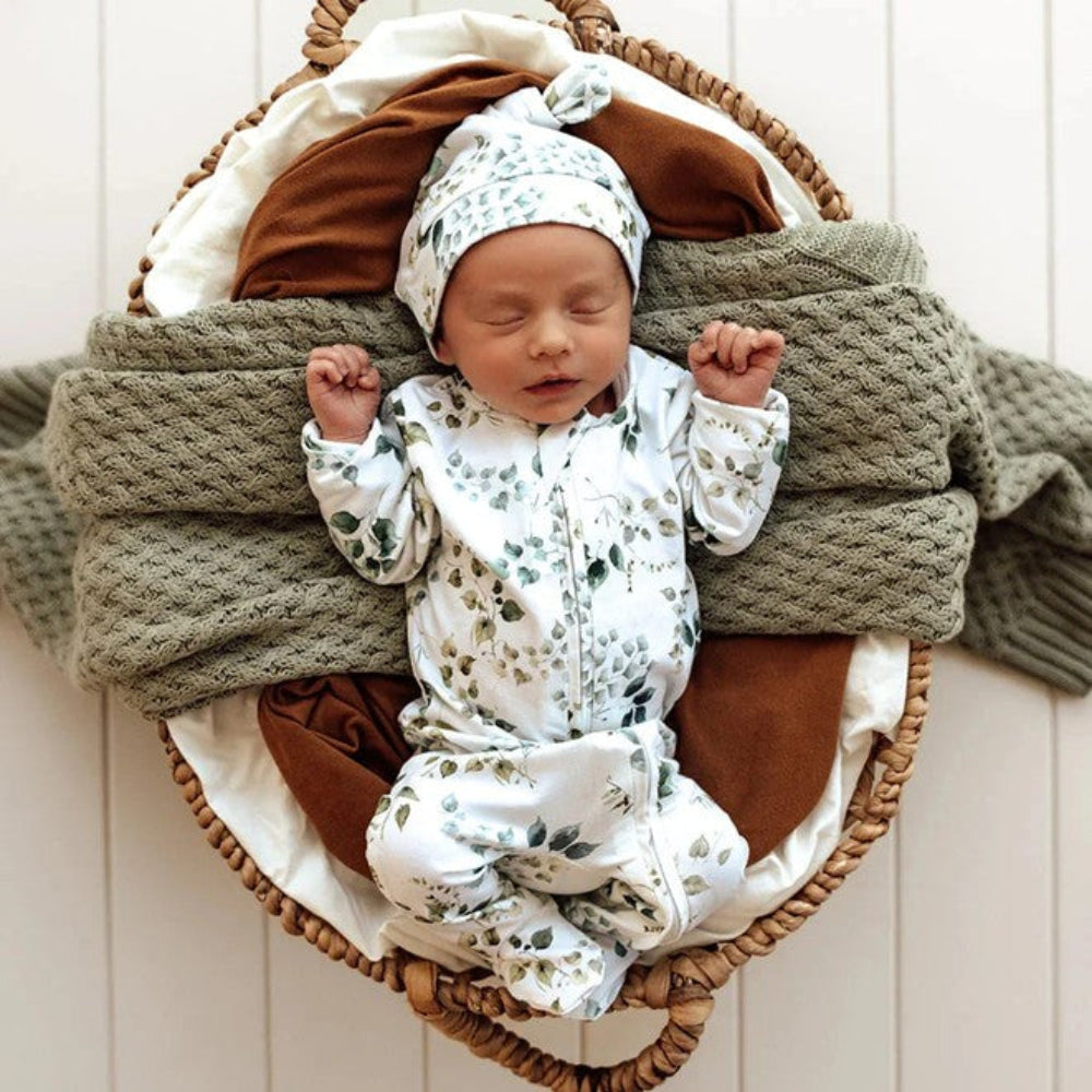 Snuggle Hunny Organic Snuggle Sleepsuit Zip Footie - Eden