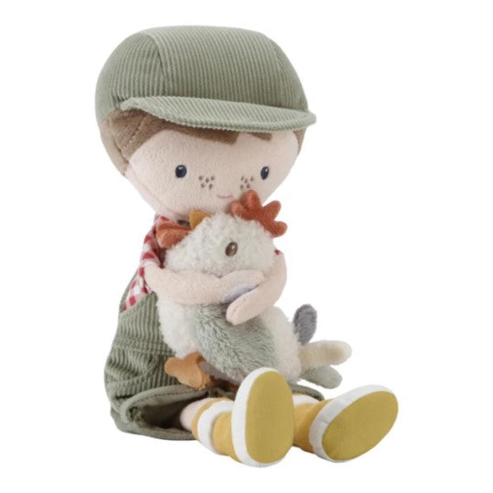 Little Dutch Cuddle Doll Farmer Jim with Chicken