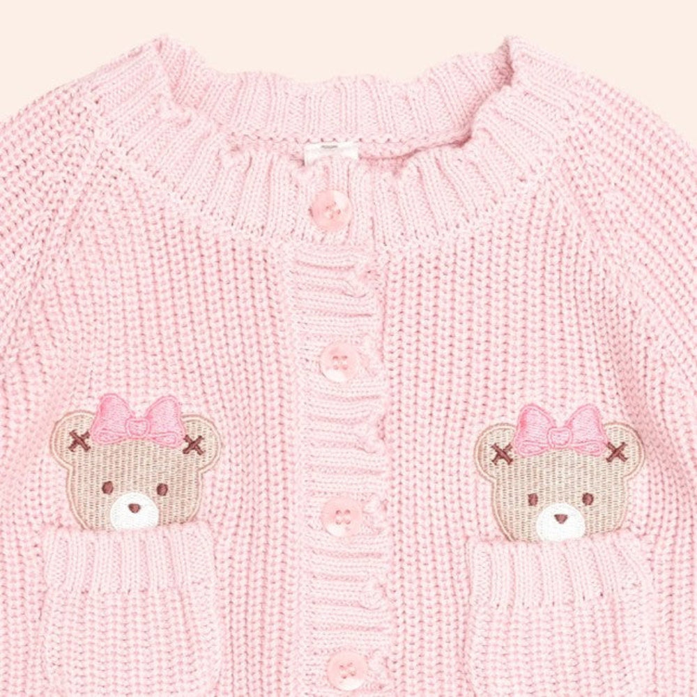 Huxbaby Baby Pink Fisherman Cardi