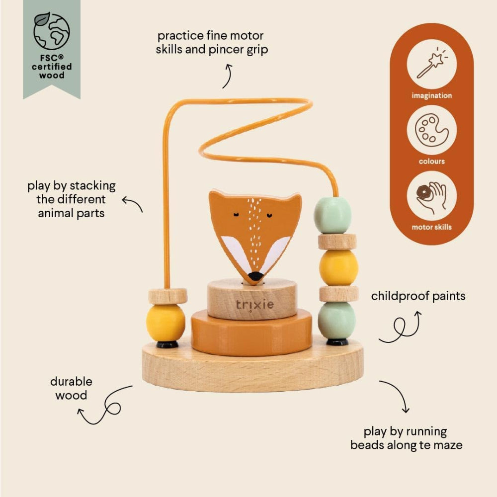 Trixie Wooden Beads Maze - Mr Fox