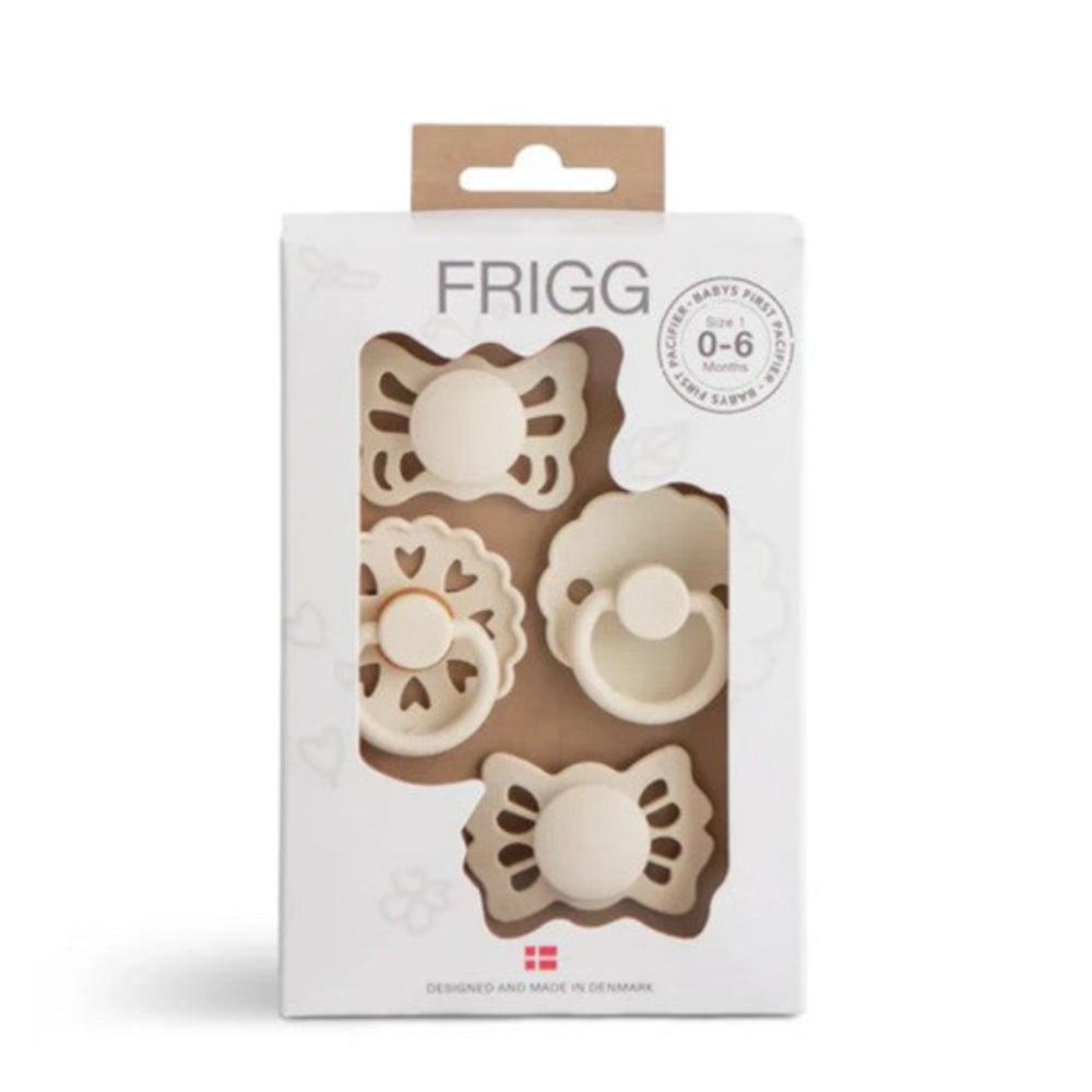 FRIGG Baby's First Pacifier Set - Cream Floral Heart