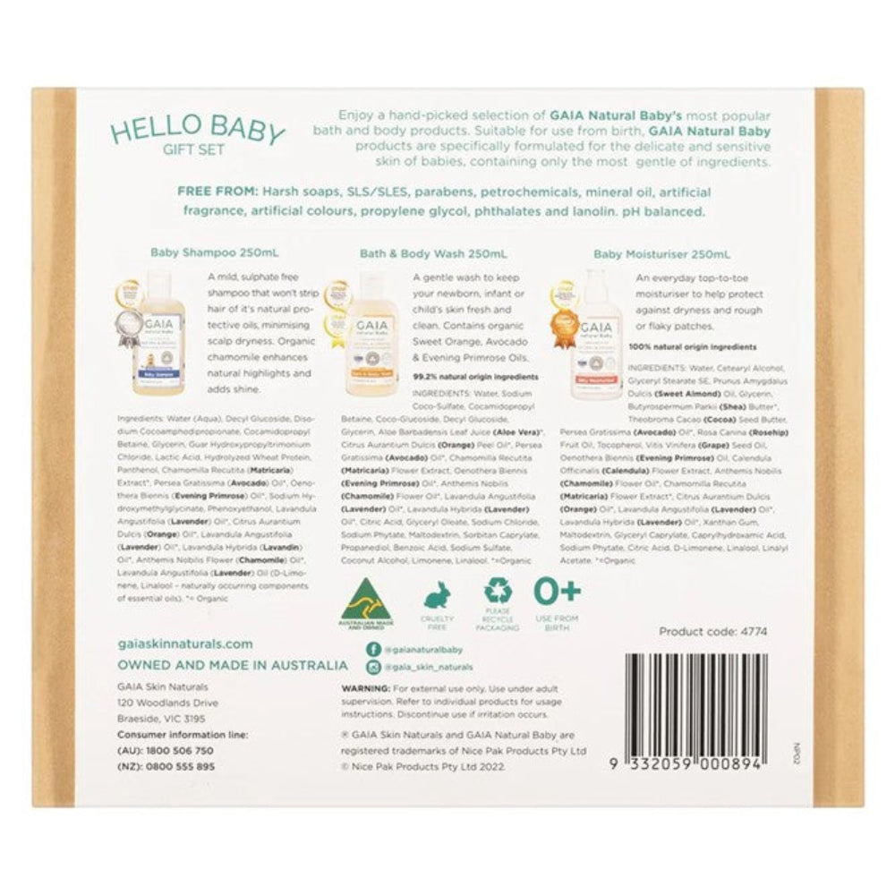 Gaia Natural Baby Hello Baby Gift Set