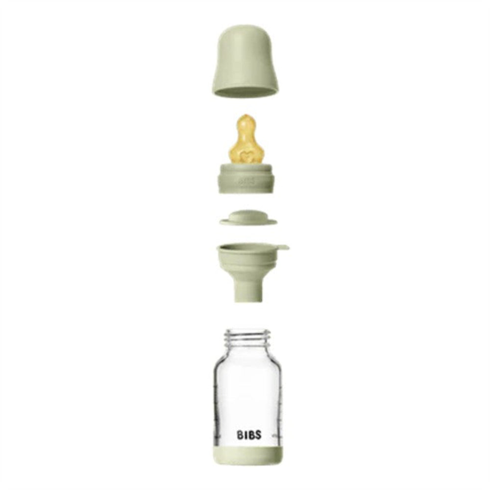 Bibs Glass Baby Bottle Complete Set 120ml Latex - Sage
