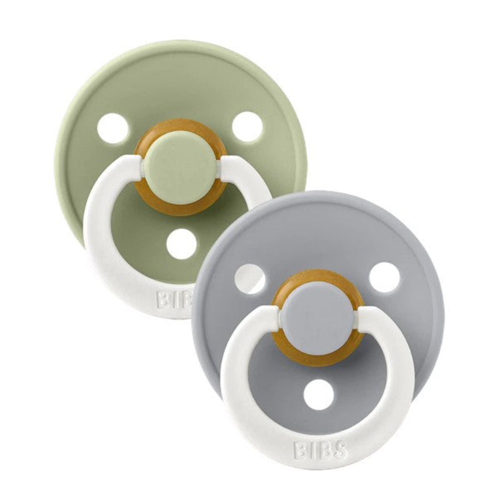 Bibs Symmetrical GLOW Soothers 2 pk - Sage/Cloud