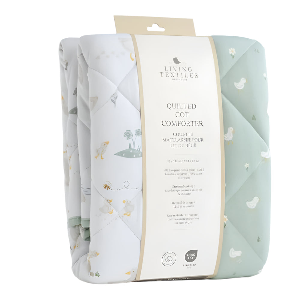 Living Textiles Reversible Jersey Cot Comforter - Goosey Goosey