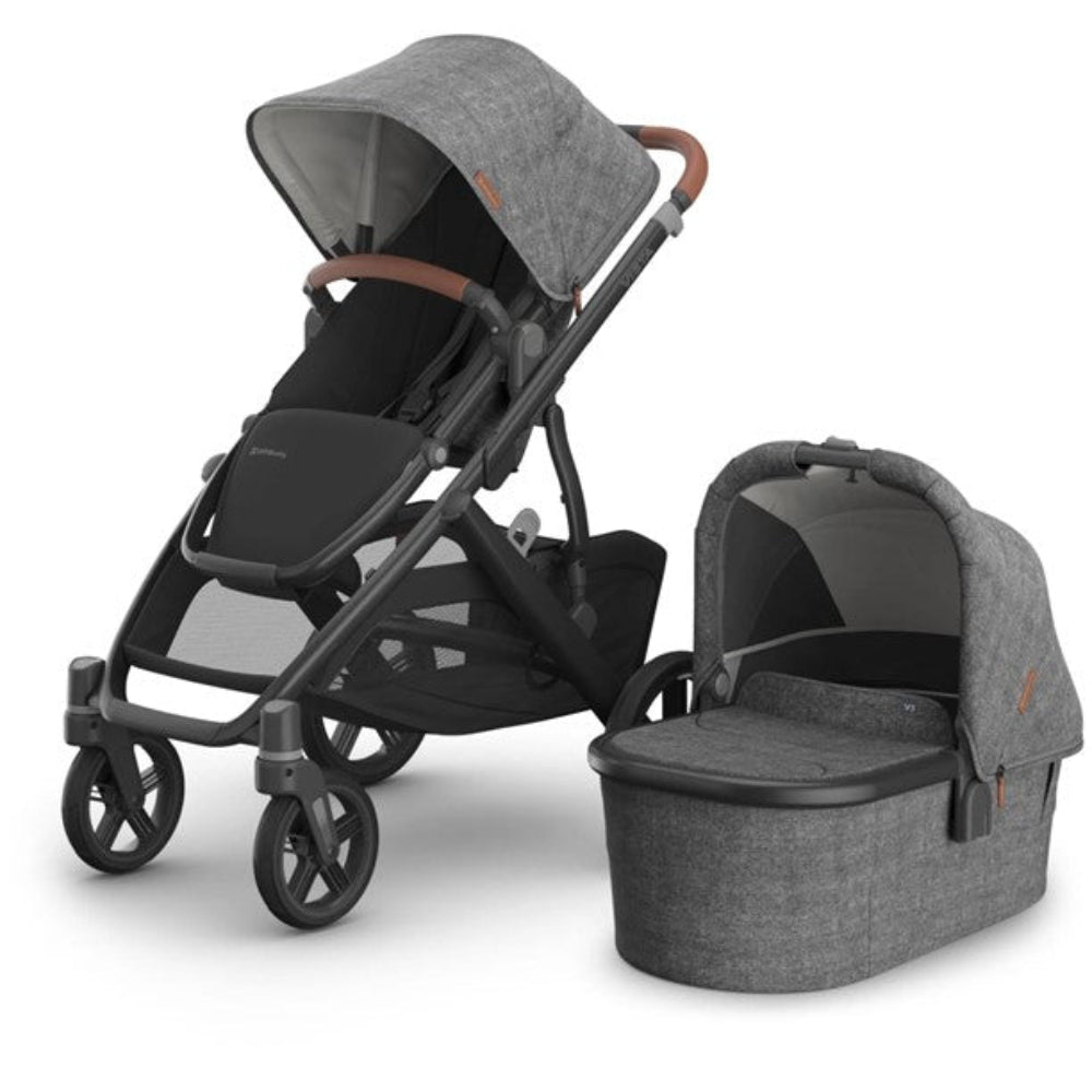 UPPAbaby VISTA V3 with Bassinet - Greyson with BONUS Upper Adaptors, Carry All Organiser and Cup Holder