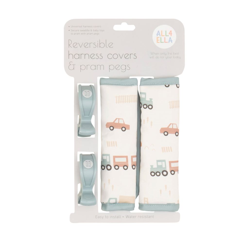 All4Ella Harness Covers and Pram Peg Set - Trucks