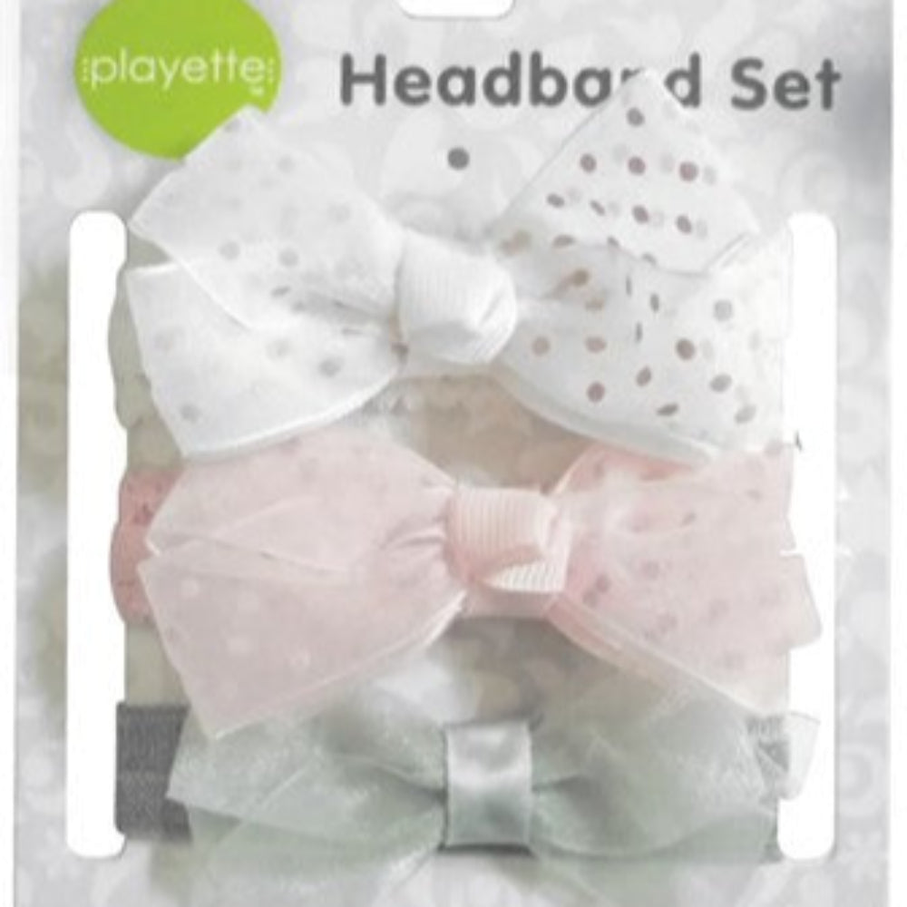 Playette Headband Set 3 Pk - Chiffon Crossgrain