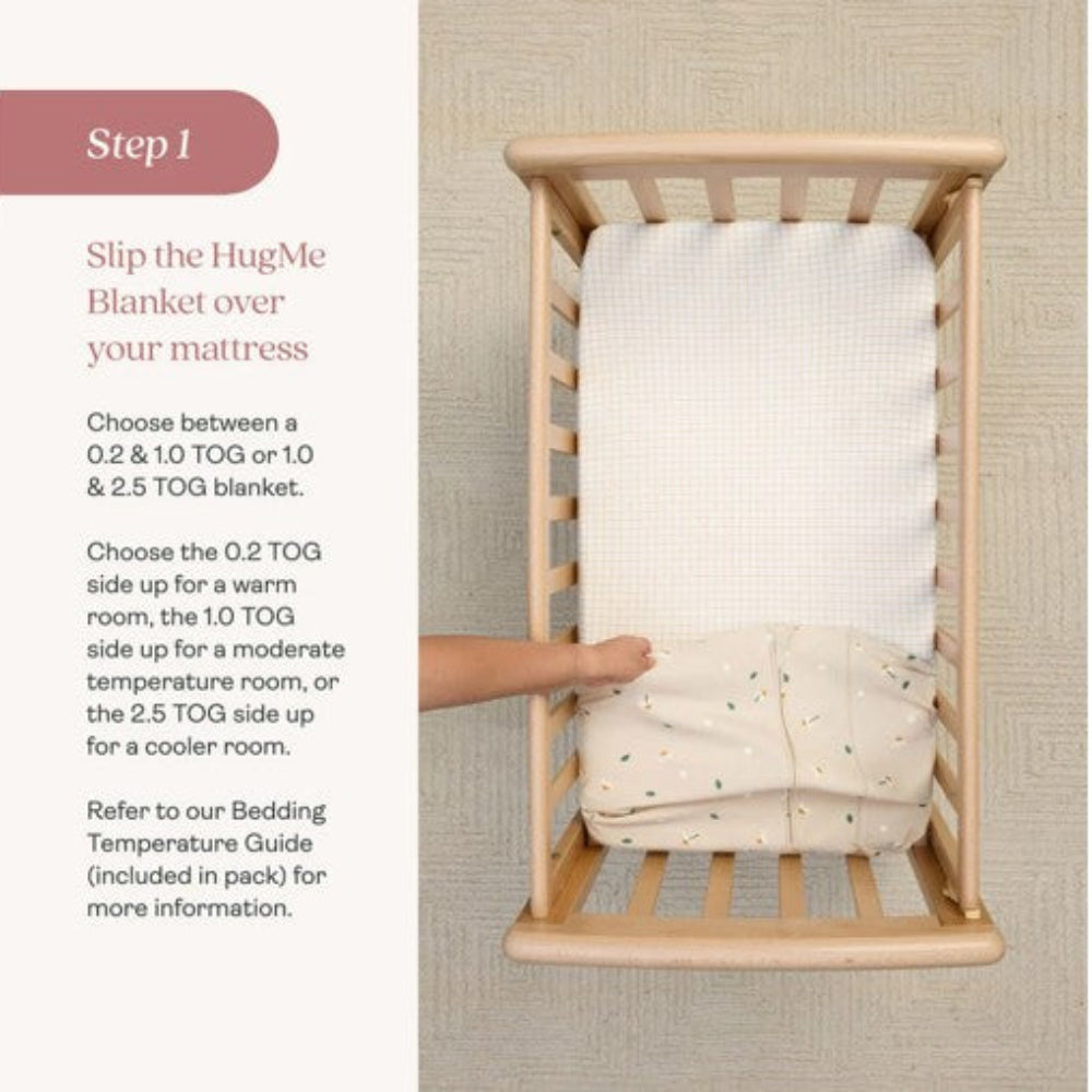 ErgoPouch HugMe Blanket 1.0 & 2.5 TOG - Daisy Sprinkle - Bedside Sleeper