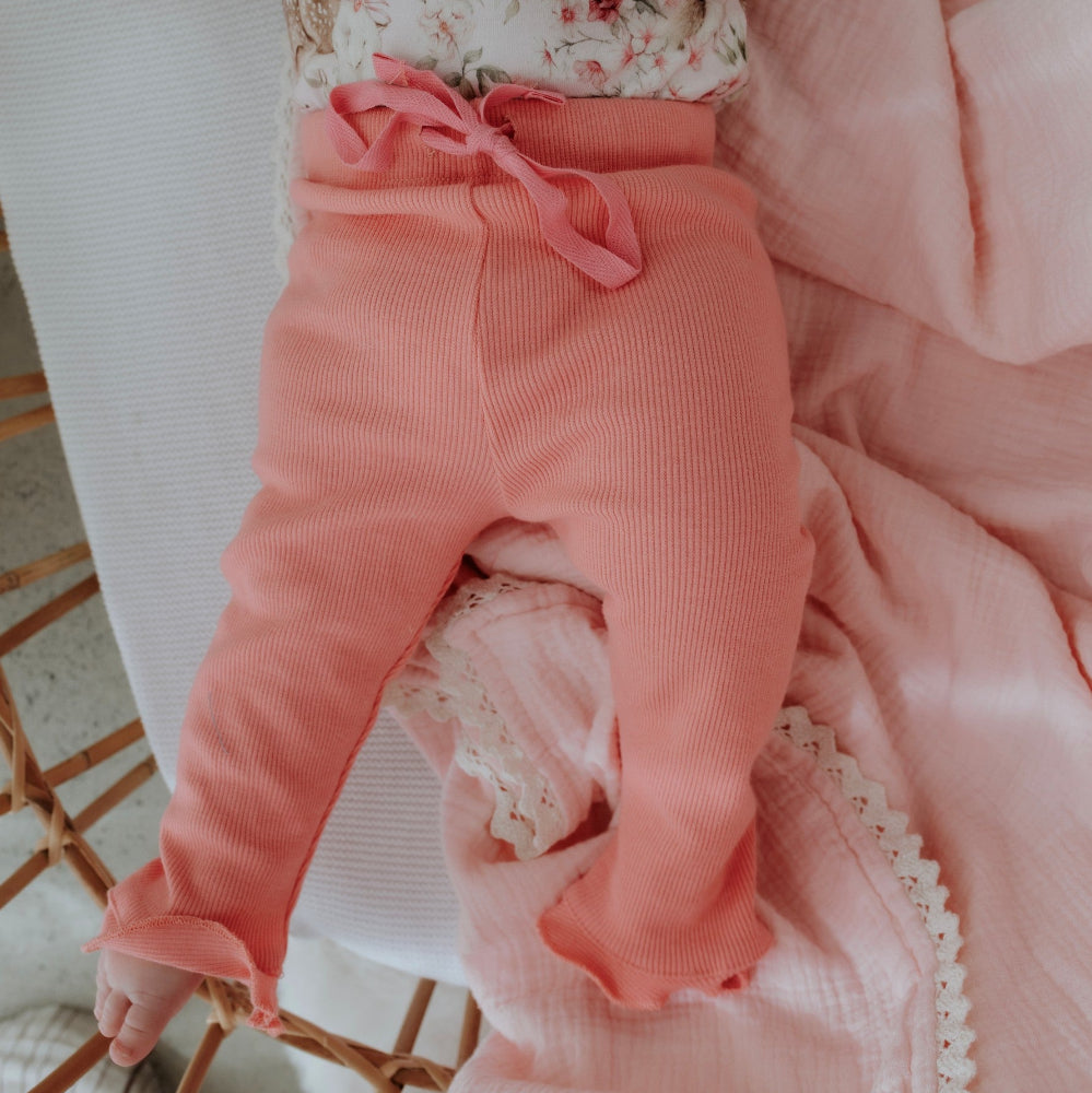 Confetti Kidz Ribbed Leggings - Rose