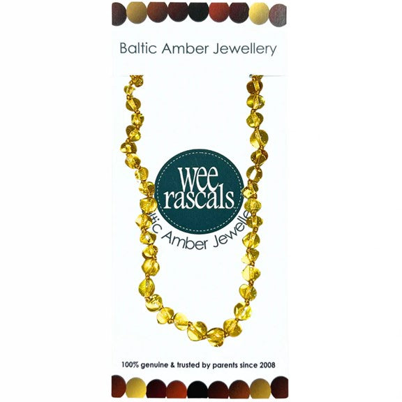 Wee Rascals Amber Infant Necklace 33cm Lemon