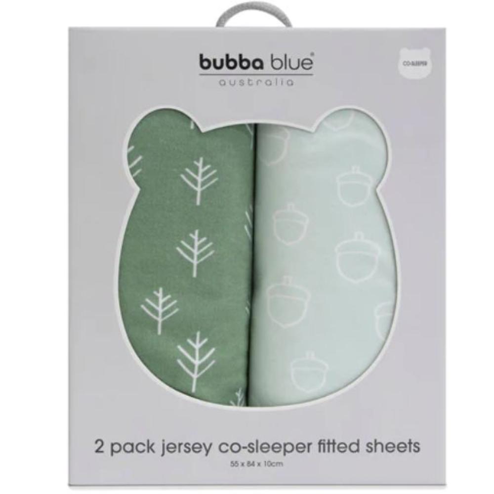 Bubba Blue Nordic Jersey Co Sleeper Fitted Sheet Avocado/Forest 2 pk