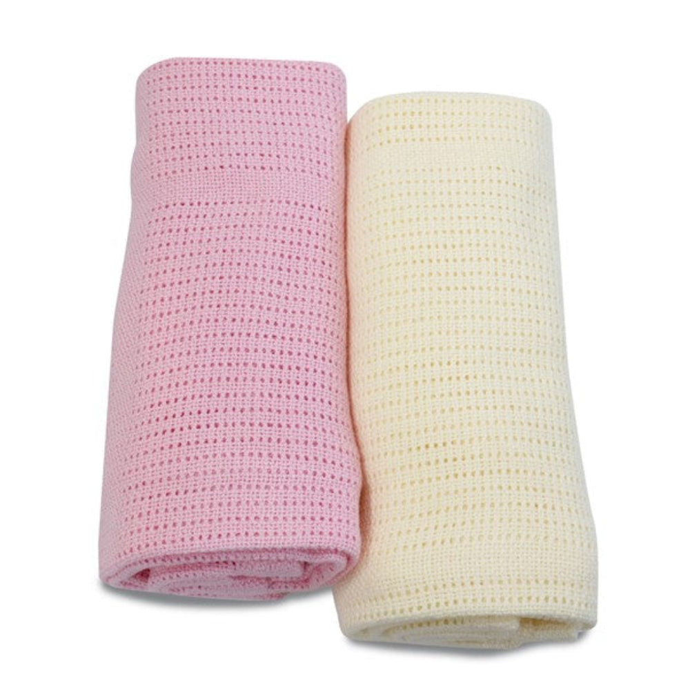 Bubba Blue Nordic Sorbet 2pk Cellular Blanket Strawberry/Cherry