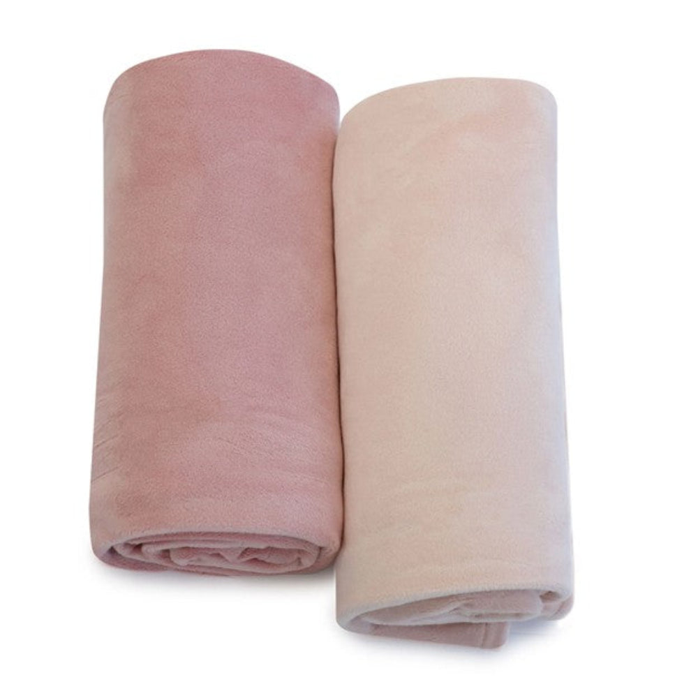 Bubba Blue Nordic 2 pk Stretchy Velour Cuddle Blankets - Berry/Rose