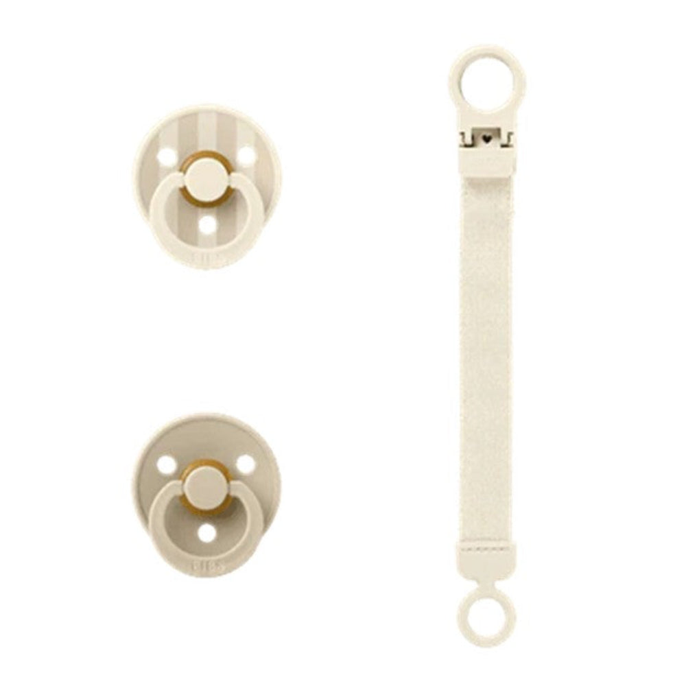 Bibs Colour Dummy & Loop Clip Gift Set - Ivory
