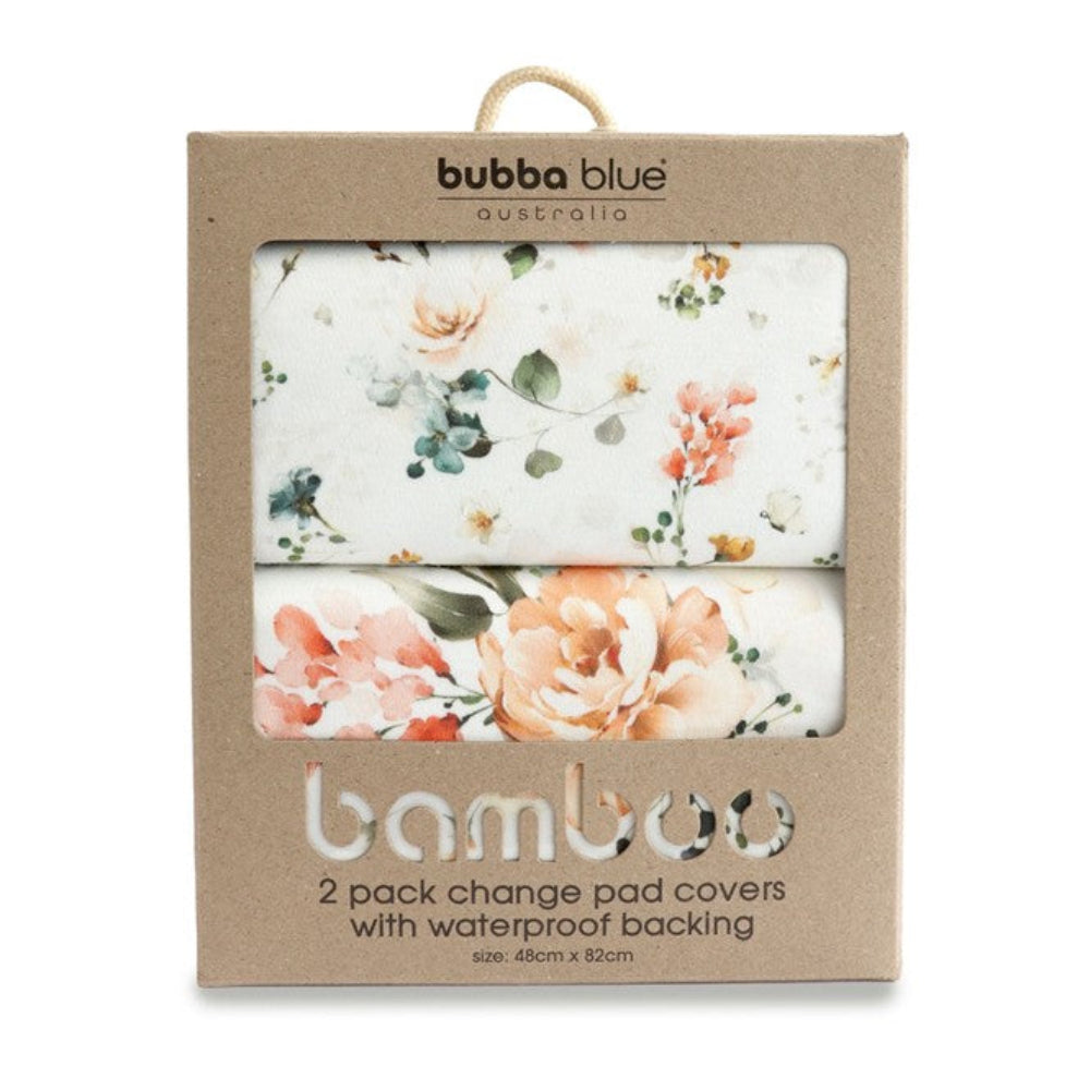 Bubba Blue Bamboo 2pk Waterproof Change Mat Covers - Peonies