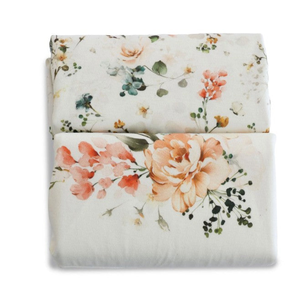 Bubba Blue Bamboo 2pk Waterproof Change Mat Covers - Peonies