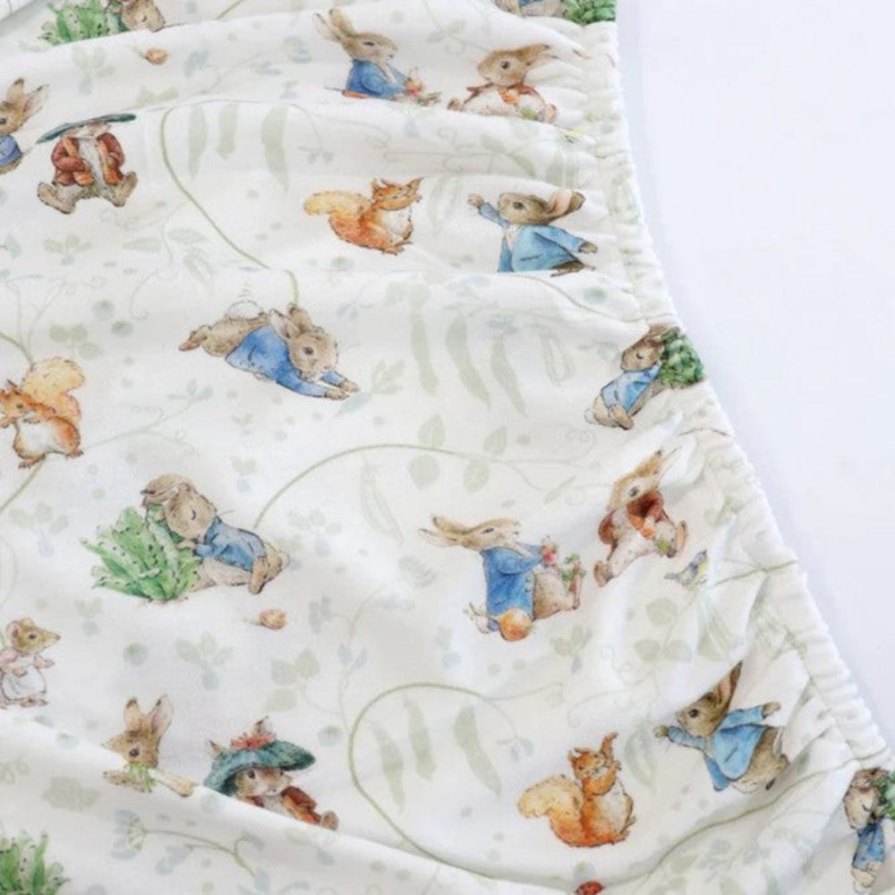 Bubba Blue Peter Rabbit Bedside Sleeper Fitted Sheet Peter Rabbit & Benjamin Bunny