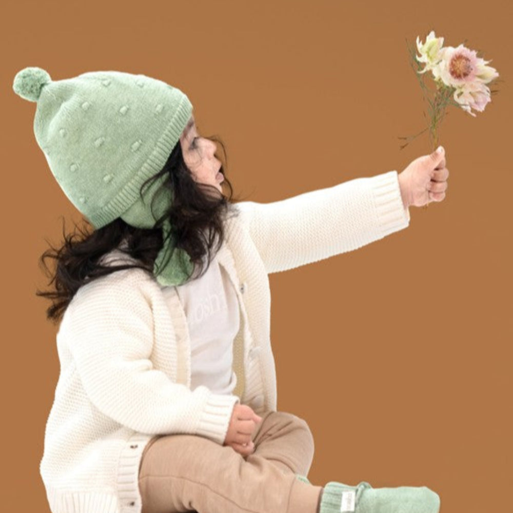Toshi Organic Earmuff Beanie Popcorn - Matcha