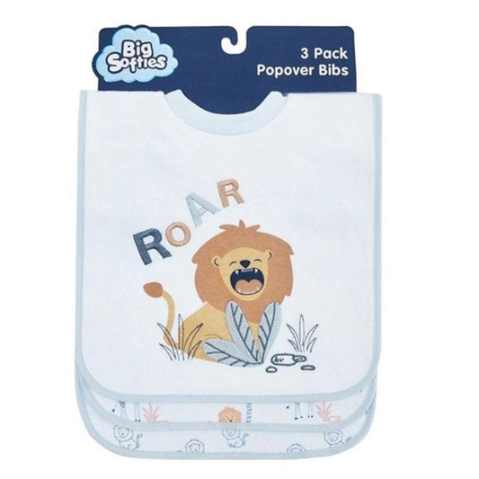 Big Softies Bib Popover 3 Pk - Lion