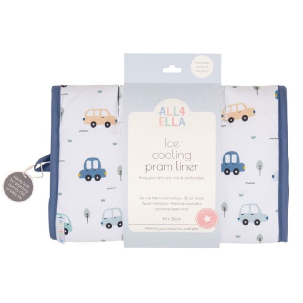 All4Ella Ice Cooling Pram Liner - Beep Beep