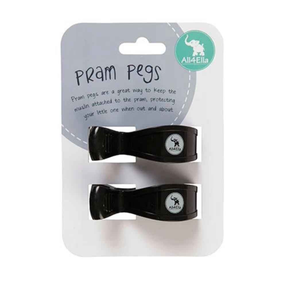 All4Ella Pram Pegs 2 Pack - Black