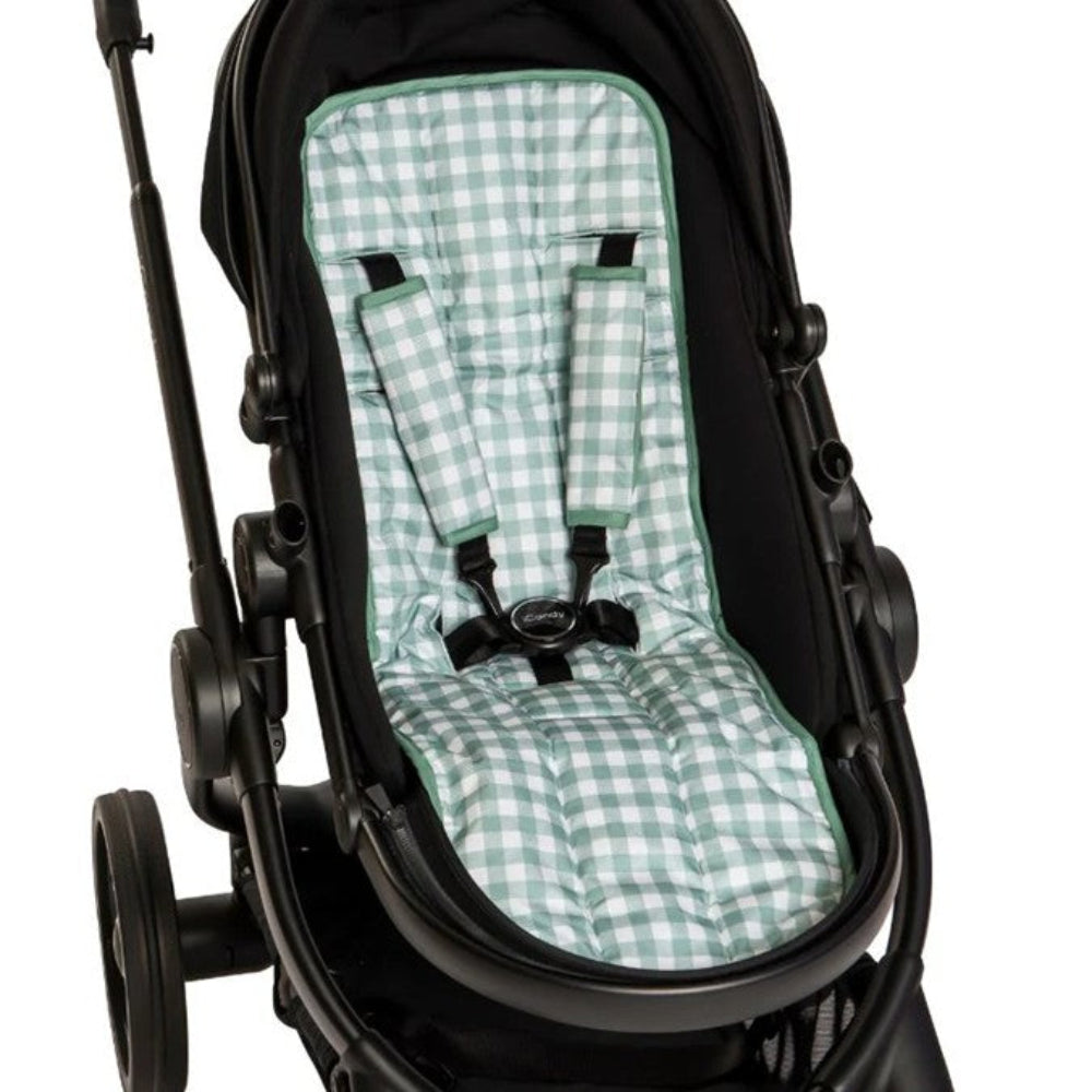 All4Ella Reversible Pram Liner - Gingham Sage/Sage