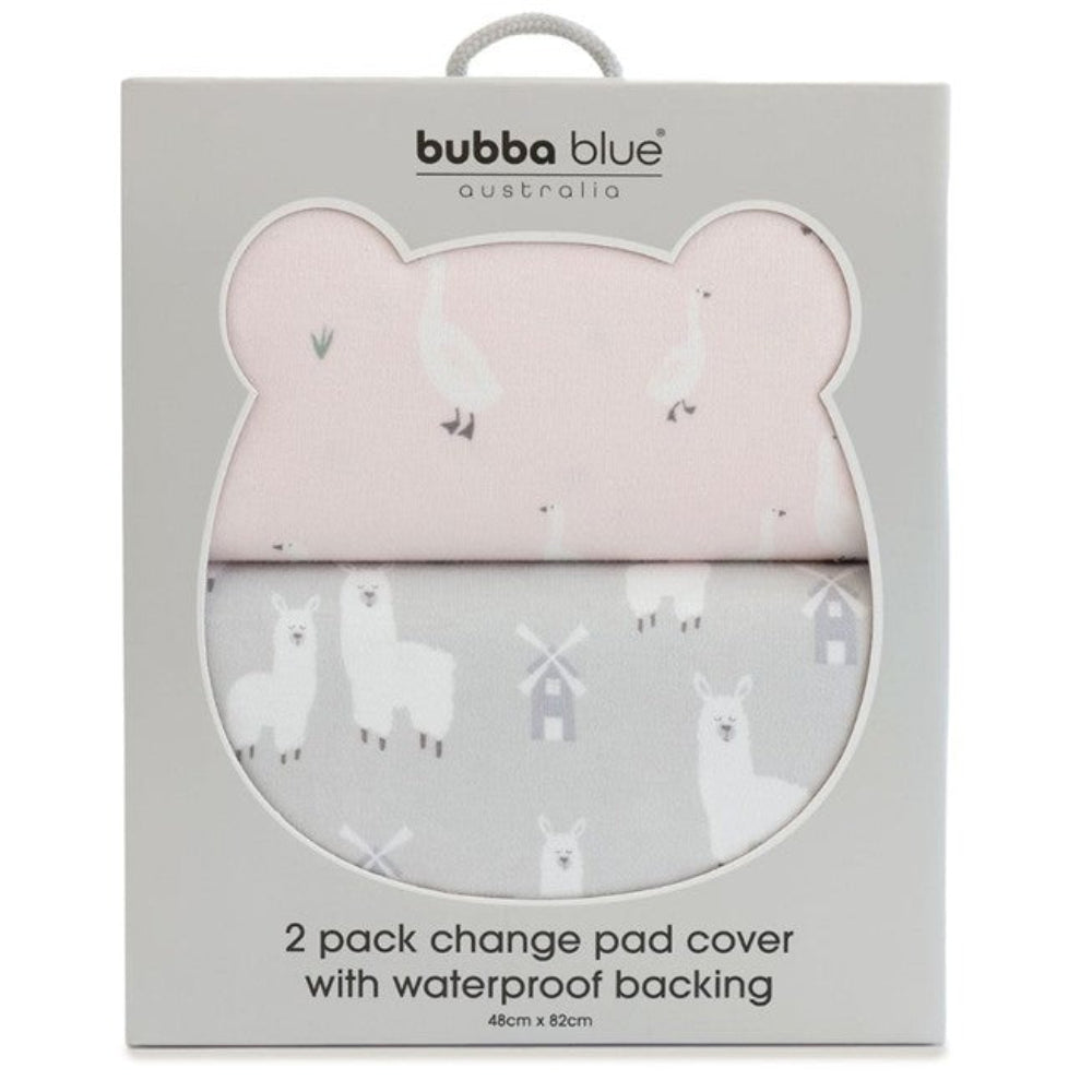Provincial 2pk Waterproof Change Pad Covers - Blush/Grey