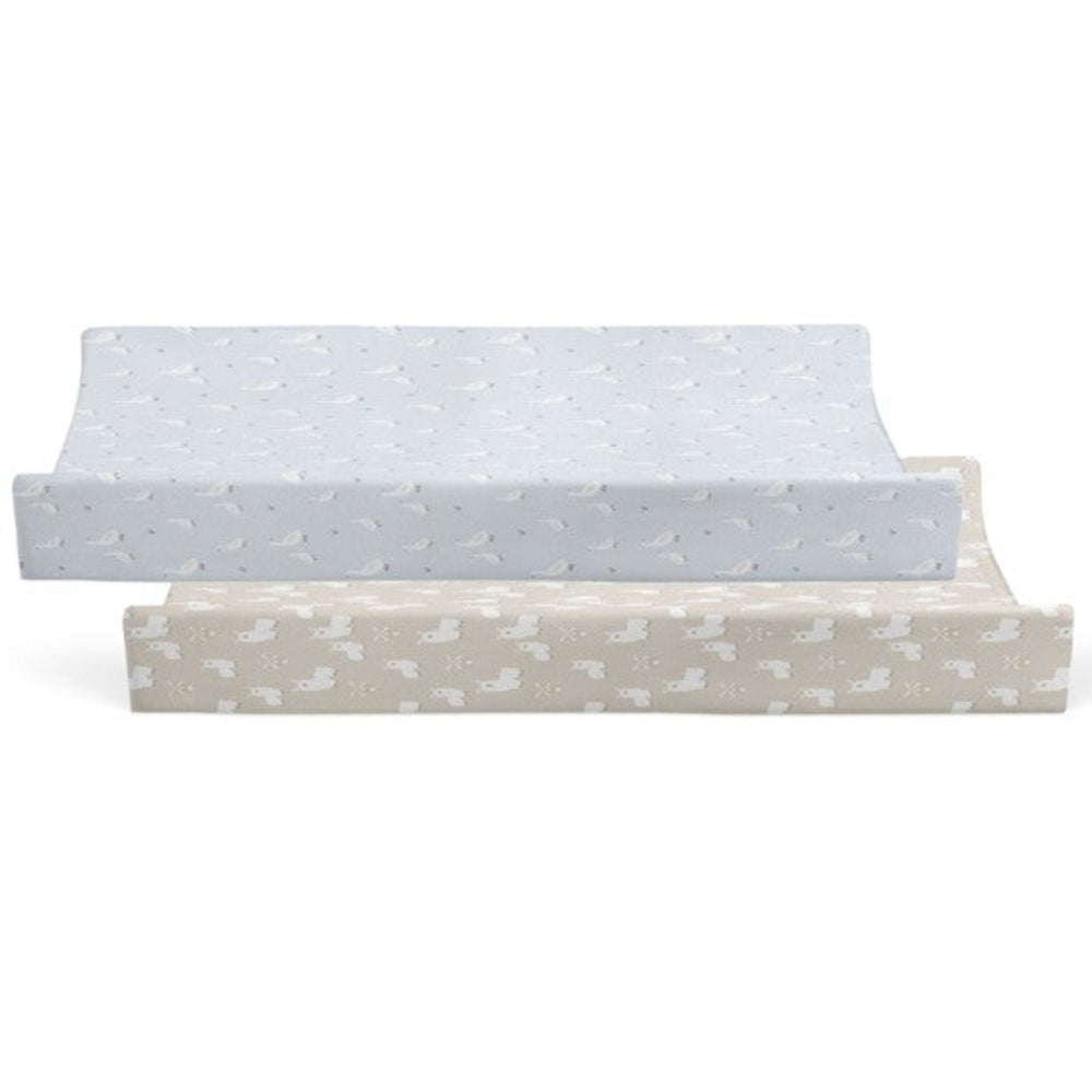 Provincial 2pk Waterproof Change Pad Covers - Sky/Almond