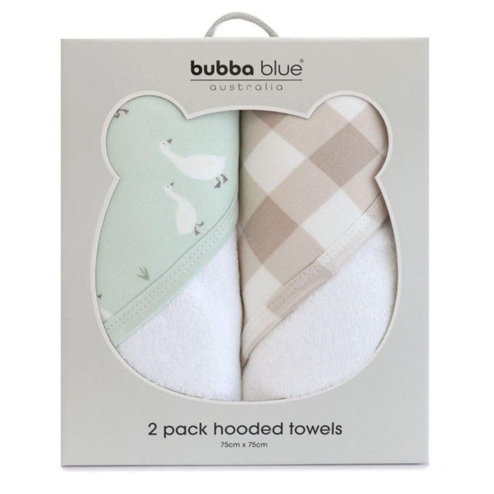 Bubba Blue Provincial 2pk Hooded Towel - Olive/Taupe