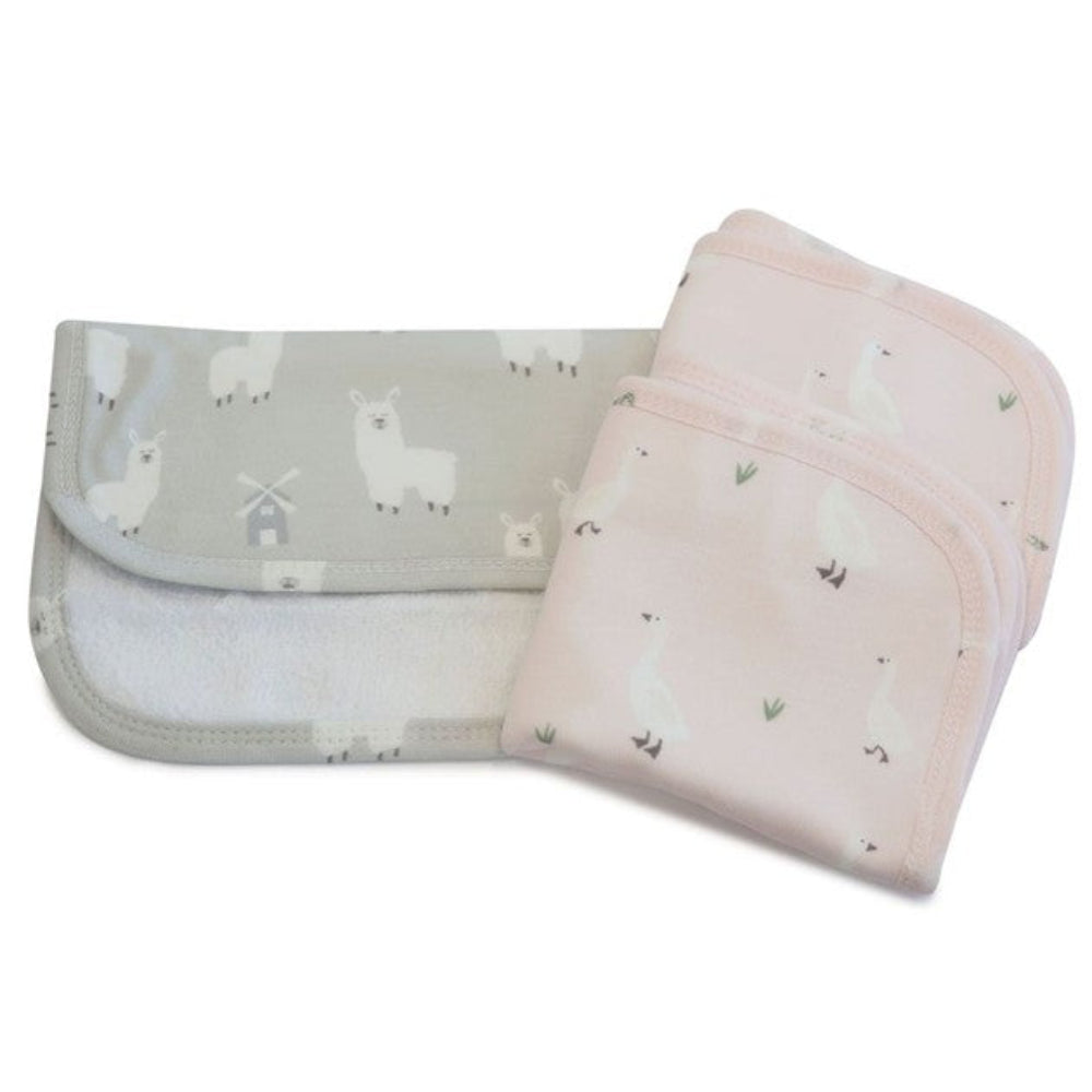 Provincial 3pk Wash Cloth - Blush/Grey